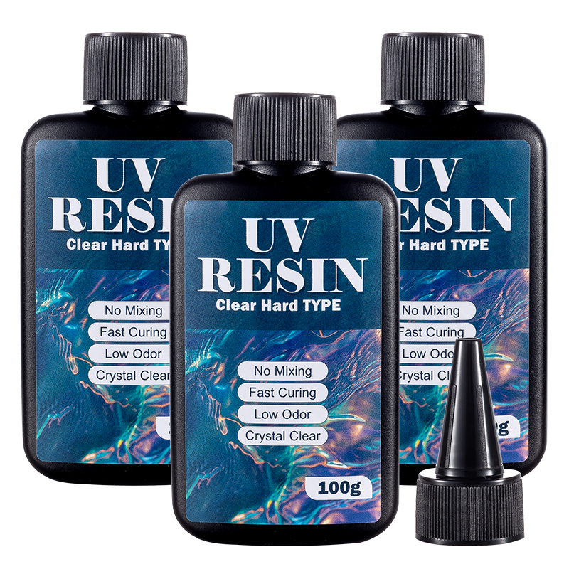 Uv Resin Clear Hard - Resina UV 100/200/300g, Tipo Duro, Trasparente