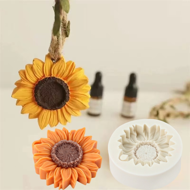 Resin Art Clay - 3D Girasole Candela Stampo Silicone Sapone