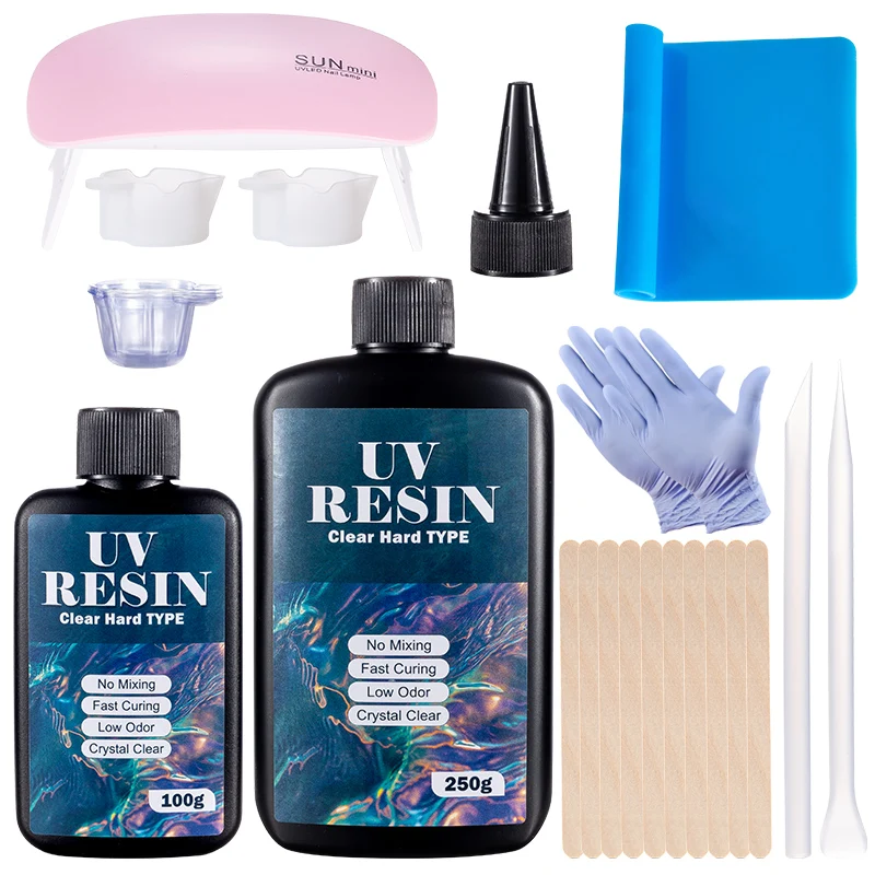 Uv Resin Clear Hard - Kit di colla dura in resina