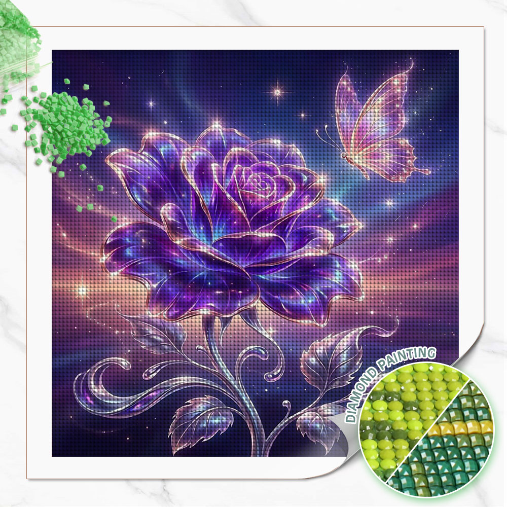 Resin Art With Rose - Huacan Pittura Diamantata Completa con Diamanti