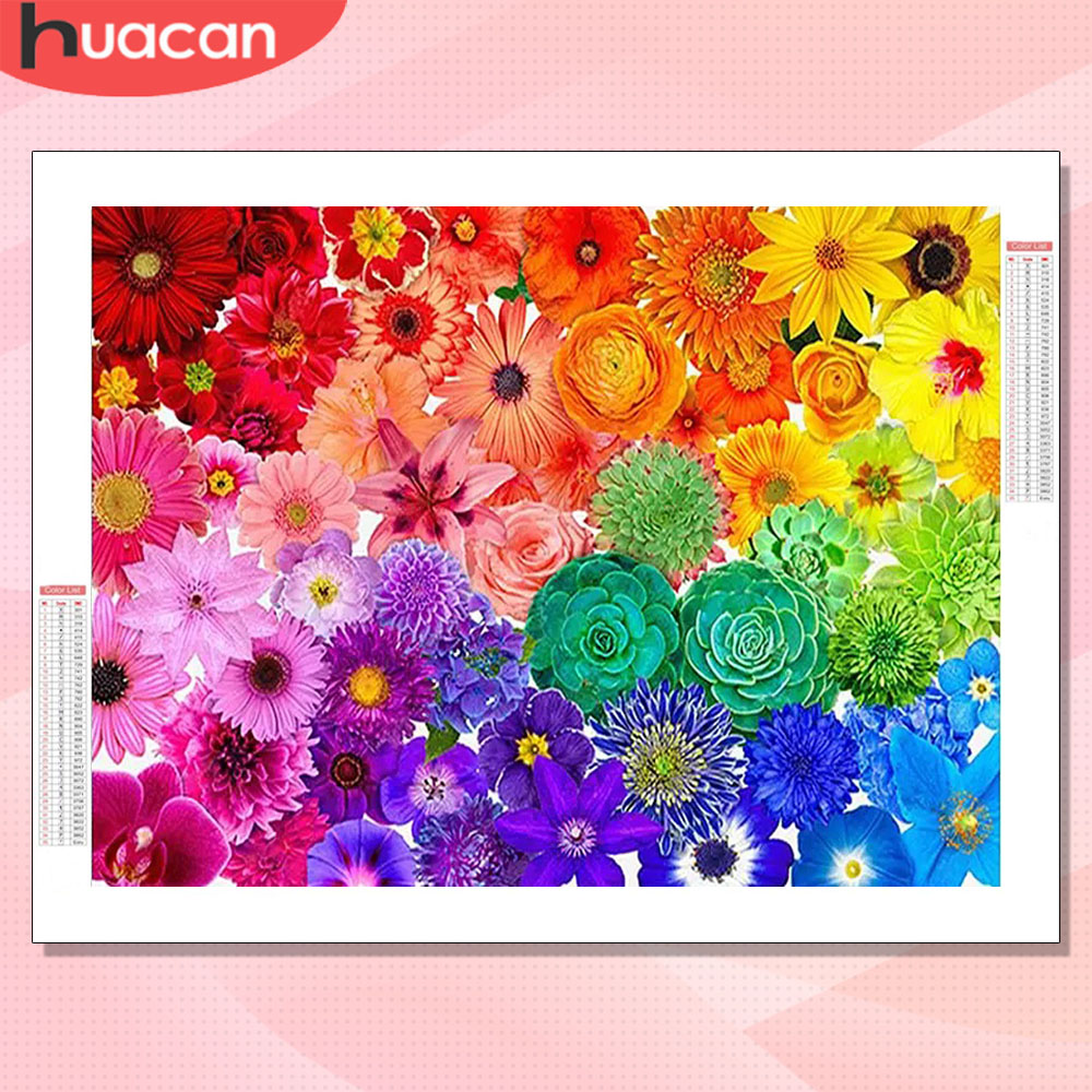 Resin Art With Rose - Kit per Pittura Diamante HUACAN, Fiori