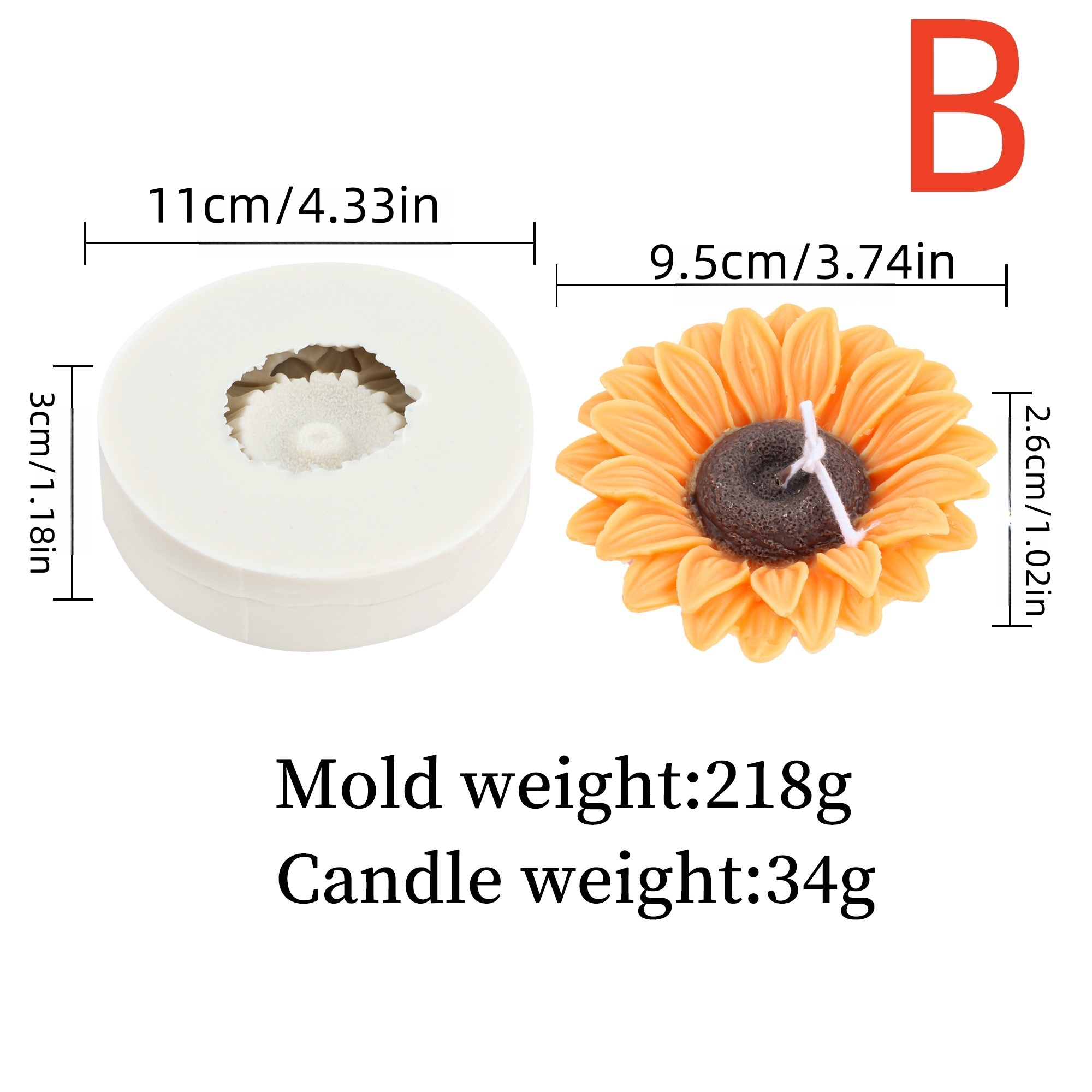3D Girasole Candela Stampo Sil - Resin Art Clay recensione e prezzo